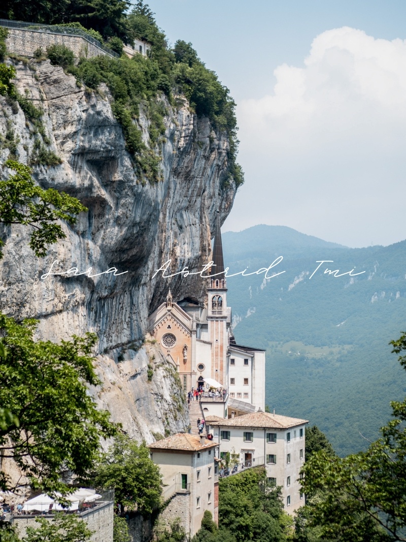 Sanctuary of Madonna della Corona Stock photos