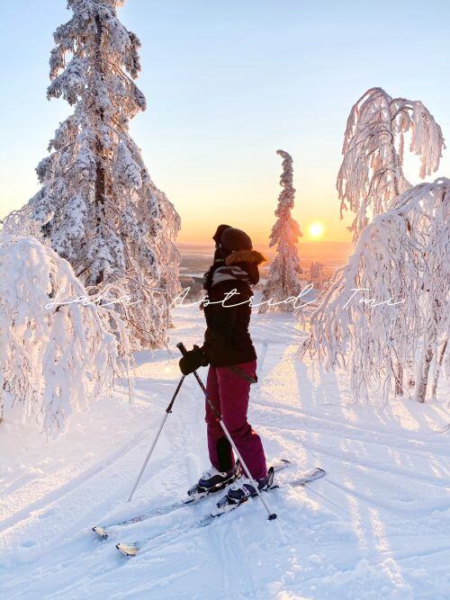 Laskettelu Lappi kuvapankkikuva